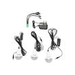 Kit iluminat portabil LED cu 3 becuri/proiector, radio FM, MP3, panou solar si baterie 6V, 4.5 Ah pentru pescuit camping GD-8073
