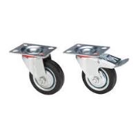 Roata Pivotanta cu Flansa din PVC Gri pentru Mobilier / D[mm]: 75; Tip: Fara Frana