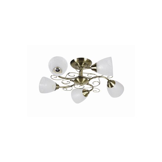 Lustra Brass Alama+Alb 5xE27 60W