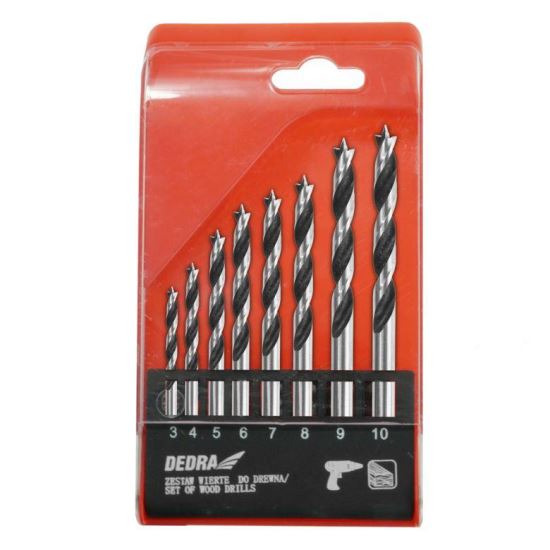 Set burghiu pentru lemn 8buc 3,4,5,6,7,8,8,10mm