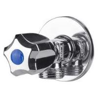 Robinet Coltar Nichelat cu Cap Armatura din Cauciuc 1002 / De[inch]: 1/2; Di[inch]: 3/8