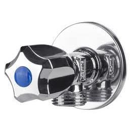 Robinet Coltar Nichelat cu Cap Armatura din Cauciuc 1002 / De[inch]: 1/2; Di[inch]: 3/8