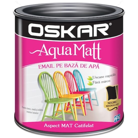 OSKAR AQUA MATT EMAIL NEGRU minimalist 0.6 L
