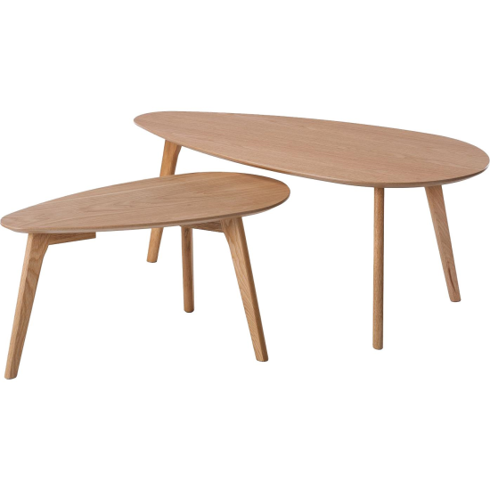 Set masuta de cafea Kazin (2 bucati) Stejar parțial masiv