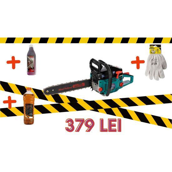 Drujba 5200 Micul Padurar VERDE+Ulei Ungere 1 L+Ulei amestec semisintetic+Manusi Gradina / Tip: Alb; L[inch]: 9