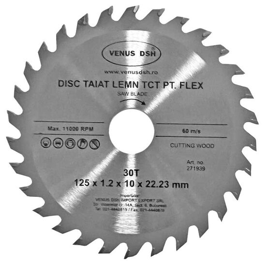 DISC TAIAT LEMN TCT PT FLEX 125*1.2*10*22.23