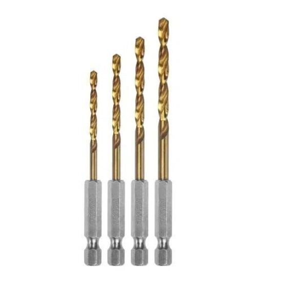 TOTAL - SET 4 BURGHIE HSS PRINDERE HEX 1/4"