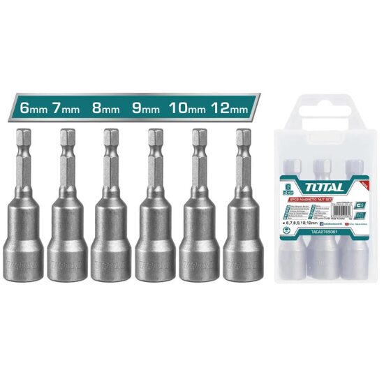 TOTAL - SET 6CHEI -1/4" HEX - 65MM