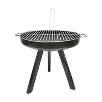 Gratar rotund cu grilaj si manere cu 3 picioare