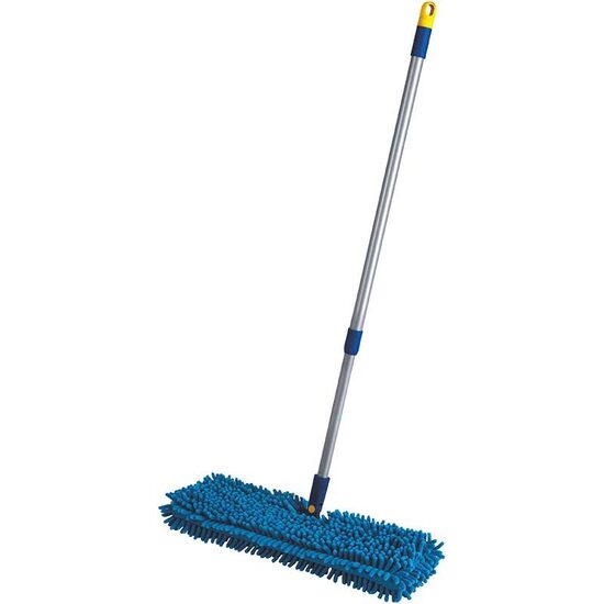 Mop plat cu ciucuri, 2 fete, coada metalica telescopica