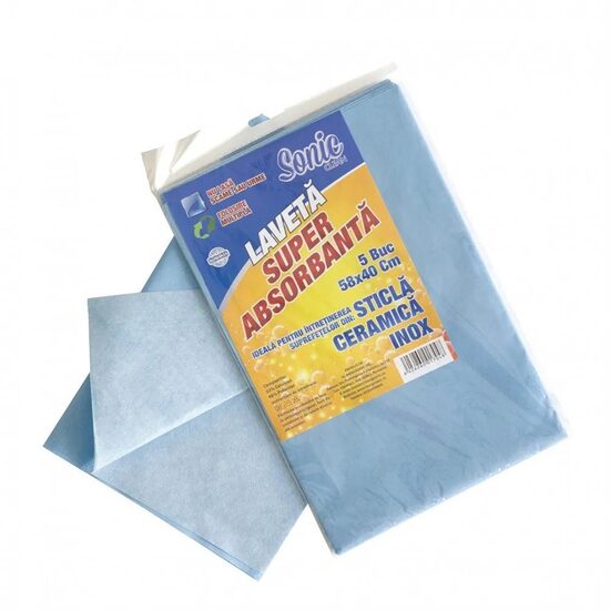 LAVETA SUPERABSORBANTA ALBASTRU 400x580 MM 5 BUC