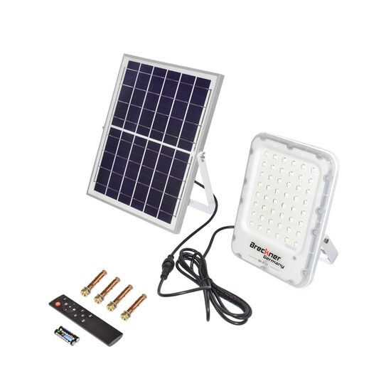 Proiector LED 100W cu panou solar policristalin 12W, telecomanda si acumulator inclus Breckner Germany