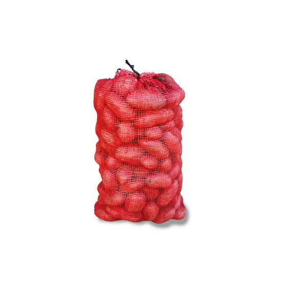 Sac 40x60 cm din tesatura polietilena tip Raschel 18 gr, rosu, dunga