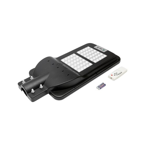 Lampa solara LED iluminat stradal 60W, 6500K, IP65 cu panou solar senzor de miscare si prindere pe stalp