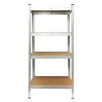 Raft metalic cu 4 polite MDF, 144x60x30cm, 50kg/polita, montaj fara suruburi Breckner Germany