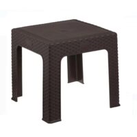 Masuta din Plastic Maro Tip Rattan pentru Gradina 48x48x41cm