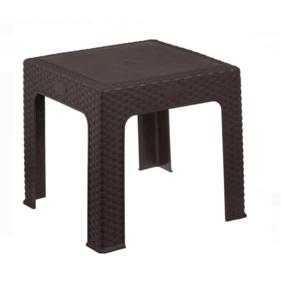 Masuta din Plastic Maro Tip Rattan pentru Gradina 48x48x41cm