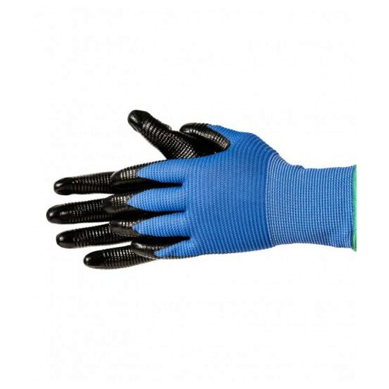 MaNUa LUCRU, NITRIL NEGRU-NYLON ALBASTRU, 8''