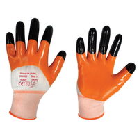 Manusi protectie sintetic-nitril Orange-Negru M10