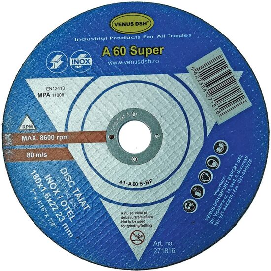 DISC TAIAT INOX 41-A60 S-BF - 125X1.0X22.23 MM