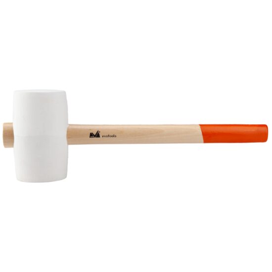 Ciocan de Cauciuc Alb cu Coada din Lemn