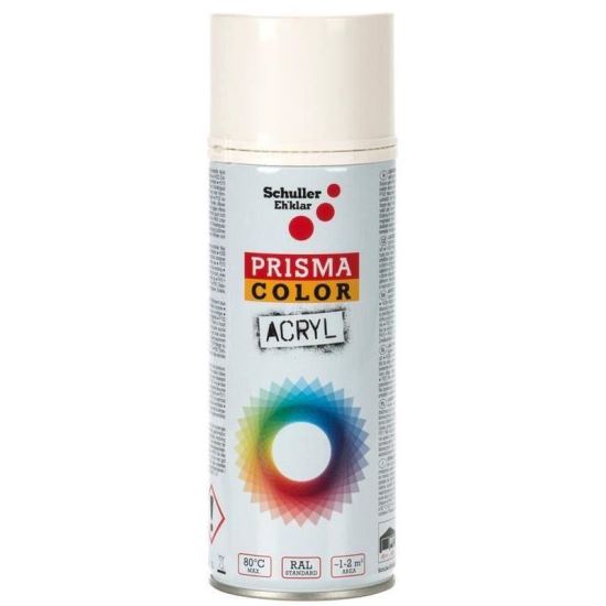 Prisma Color Acryl Spray Vopsea Alb RAL 9010  , metal, lemn, sticlă, piatră, carton și materiale plastice