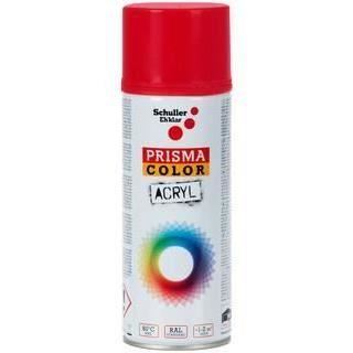 Prisma Color Acryl Spray Vopsea Rosu Aprins RAL 3000 , metal, lemn, sticlă, piatră, carton și materiale plastice