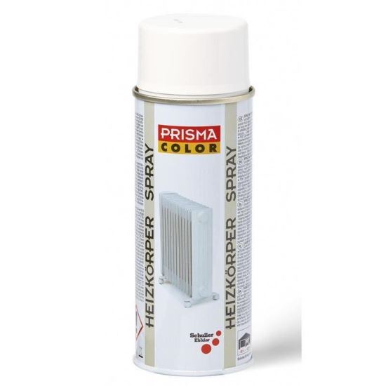 Prisma Color Spray Radiator Alb RAL 9010. Vopsea rezistentă la căldură până la 120 ° C, pentru radiatoare, ţevi de aragaz, etc.